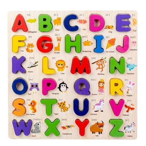 Early Learning Montessori Alphabet Board Wooden Jigsaw Puzzle Lowercase