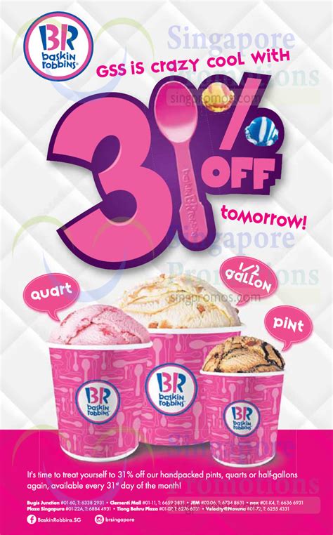 Baskin Robbins Save Off Handpacked Ice Cream At All Outlets On Mar