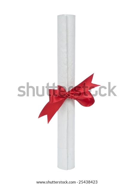Diploma Red Ribbon Isolated On White Stock Photo 25438423 Shutterstock