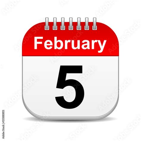 February 5 On Calendar Icon Stock Photo And Royalty Free Images On