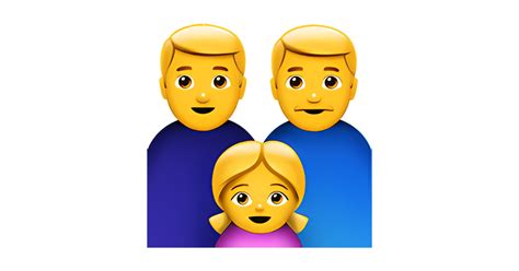 👨‍👨‍👧 Familia Con Dos Padres Y Una Hija Emoji — Significado Copiar Y