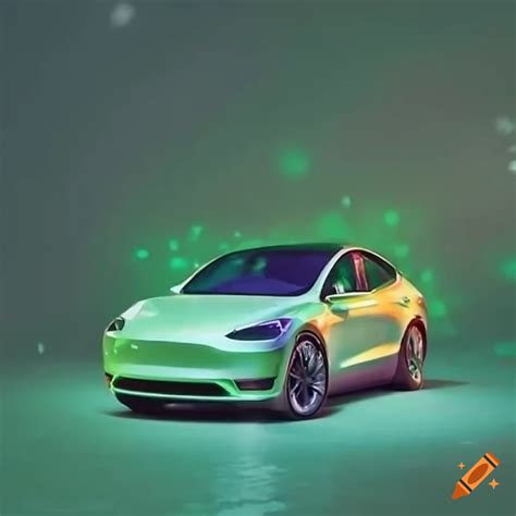 Green Tesla Model Y With Christmas Decorations On Craiyon