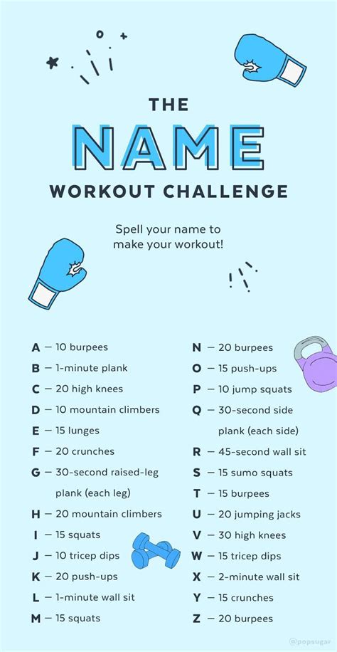 Name Challenge Workout Popsugar Fitness