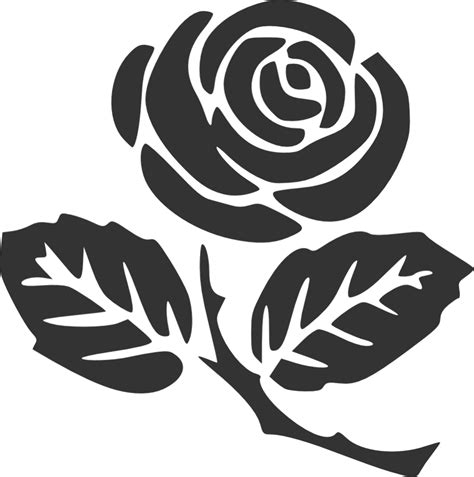 Download High Quality Rose Clipart Black And White Stencil Transparent