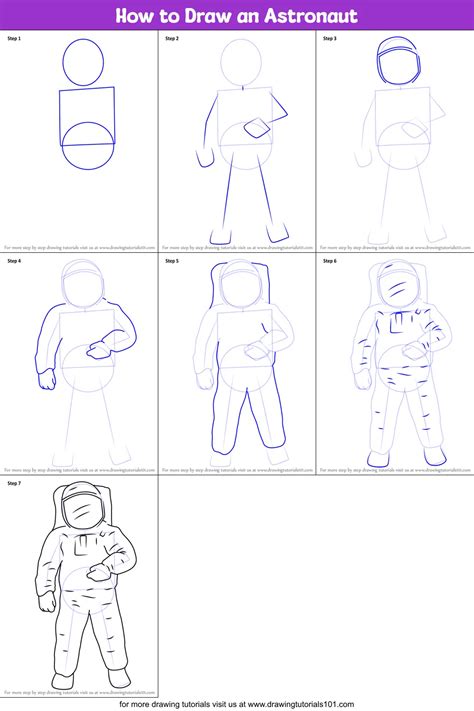 How To Draw An Astronaut Printable Step By Step Drawing Sheet