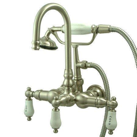 Kingston Brass Vintage Wall Mount Clawfoot Tub Filler With Hand Shower