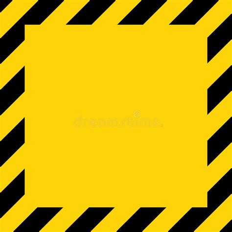 Black And Yellow Diagonal Line Striped Blank Vector Illustration