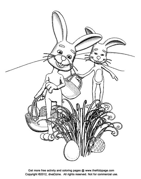 Easter Egg Hunt - Free Coloring Pages for Kids - Printable Colouring Sheets