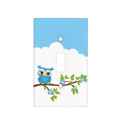 Cute Owl Boy On A Branch Light Switch Cover Zazzle Light Switch