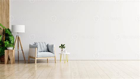 Empty Room Interior With Armchair And Decorating Idea On White Wall