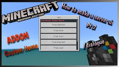 How To Make A Server Gui And Custom Items With Addons Minecraft