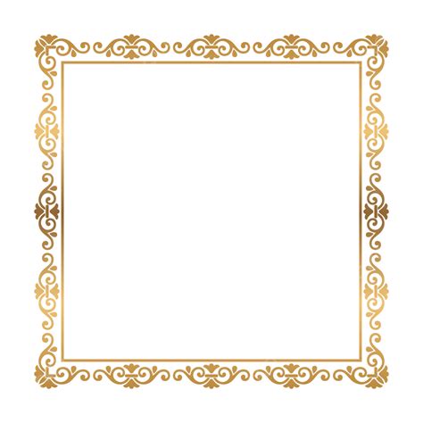 Golden Frame Border With Luxury Floral Ornament Design Vector Golden