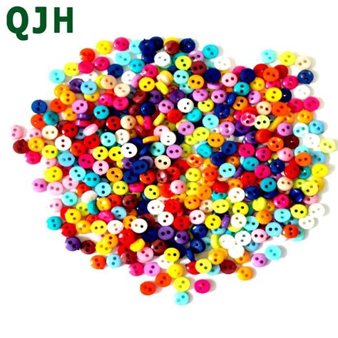 600pcslot 6mm Round Resin Mini Tiny Buttons Sewing Tools Decorative