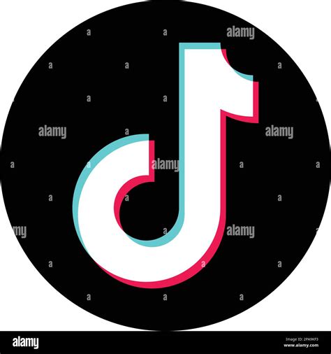 Tiktok Logo Realistic Social Media Icon Logotype Tik Tok Flat Icon