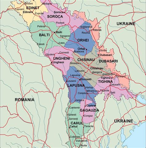 Moldova Political Map Illustrator Vector Eps Maps Eps Illustrator Map
