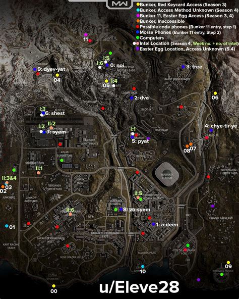 Warzone Map With All Community Know Locations Of Easter Eggs Intel