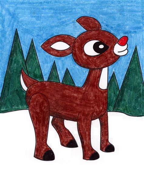 Great How To Draw Rudolph The Red Nosed Reindeer Easy In The Year 2023