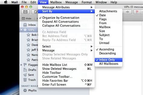 Show Only Inbox Messages In Vip Mailbox Os X Tips Cult