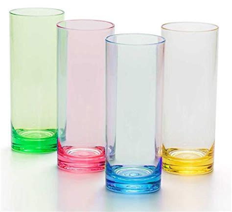 Yinjoyi 12 Oz Highball Drinking Glasses Plastic Tumblers Tall Kids