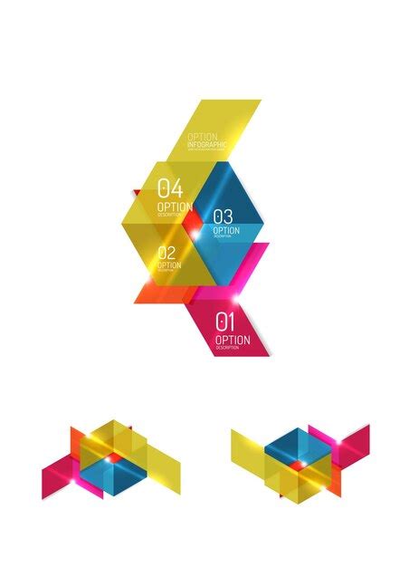 Premium Vector Abstract Paper Geometric Infographic Templates