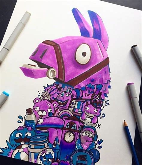 Fortnite loot llama vector illustration by christine wilde on dribbble how to draw the loot llama (fortnite: Fortnite llama art | Doodle art drawing, Cool drawings, Doodle art