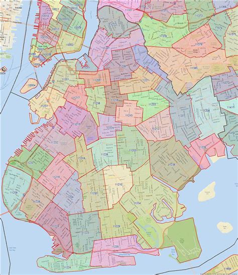 Brooklyn Zip Code Map With Neighborhoods World Map