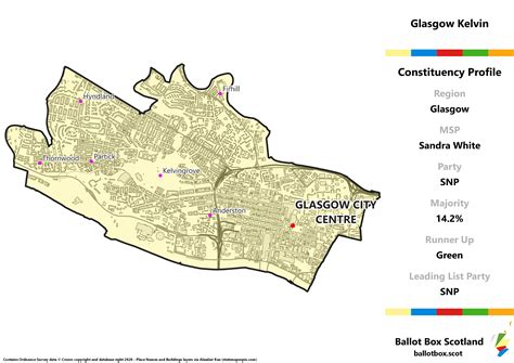 Glasgow Region Glasgow Kelvin Constituency Map Ballot Box Scotland