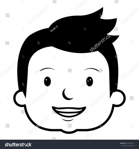 Little Boy Head Avatar Character Royalty Free Stock Vector 741854215