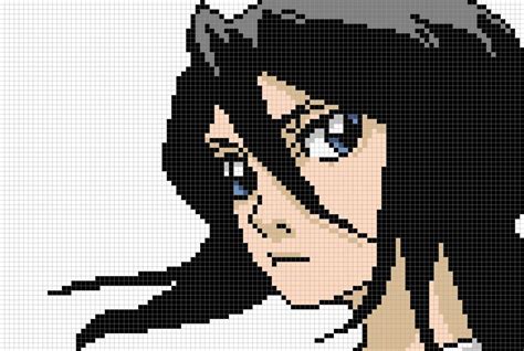 Rukia Kuchiki Cross Stitch Perler Pattern Anime Pixel Art Cross