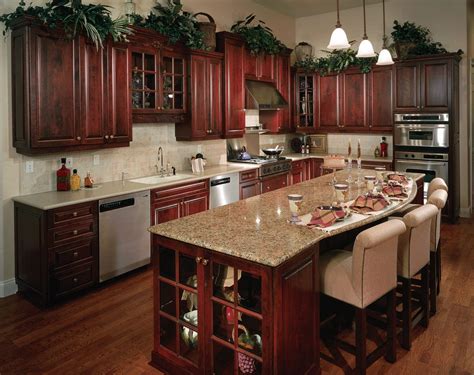 In the flooded glaze process, the glaze is sprayed onto the entire cabinet door and is then wiped off, remaining within the profiled areas, yet somewhat changing the overall finish color. Why Cherry Wood Endures | Kitchen cabinets decor, Cherry ...