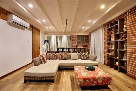 Modern Indian Living Room With Decorative Brick Wall 48805 House
