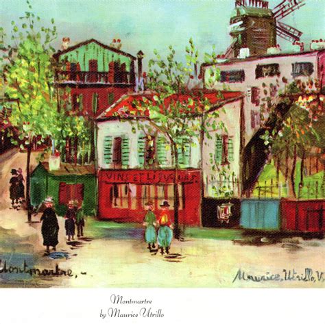 Montmartre Lithograph Print On Canvas Sheet By Maurice Utrillo The