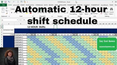 Hour Shift Schedule Template