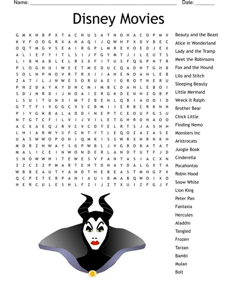 Printable Disney Word Search Cool2bkids Disney Movies Word Search Vrogue