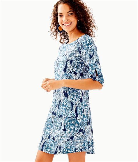 Lilly Pulitzer Preston Tie Sleeve Dress In Breakwater Tint Party Wave