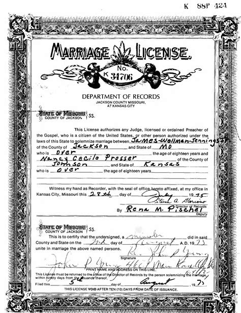 Nancy C Prosser discovered in Missouri, Jackson County Marriage Records