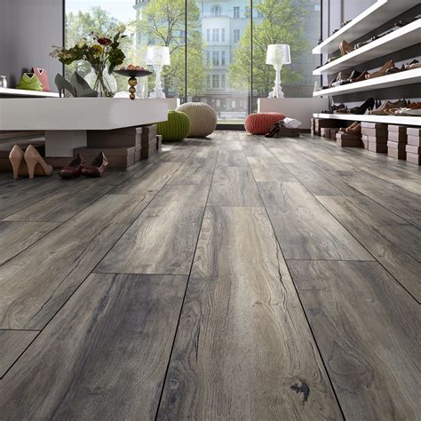 Grey interiors are cool and contemporary, so using a modern grey. Kronotex 12mm Harbour Oak Grey 4V Groove Laminate Flooring ...