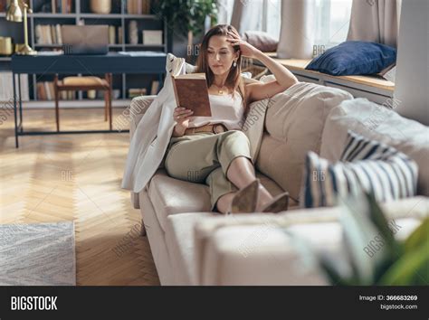 Woman Lying On Sofa Image And Photo Free Trial Bigstock