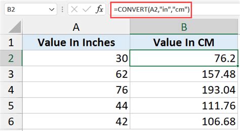 How To Convert Inches To Mm Cm Or Feet In Excel Easy Formula