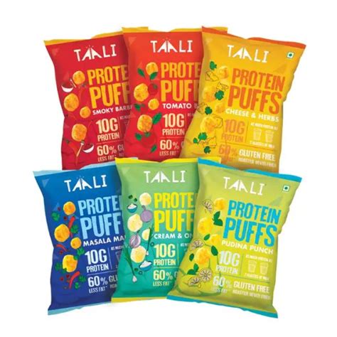 Taali Foods Sensational Six Variety Pack Protein Puffs 6 Pack 60g