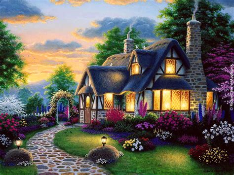 French Country Cottage Desktop Wallpaper