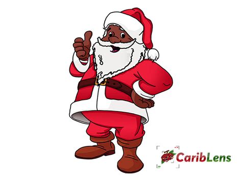 Cartoon African Black Santa Claus Cariblens