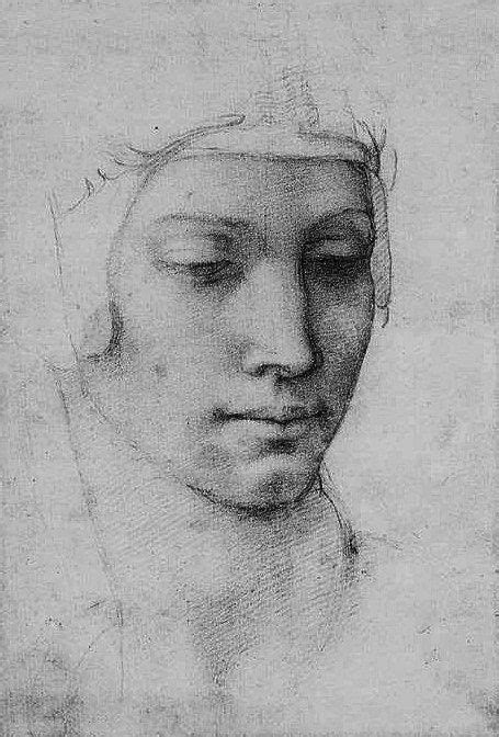 Head Of A Woman Michelangelo Buonarroti Michelangelo Drawing Master