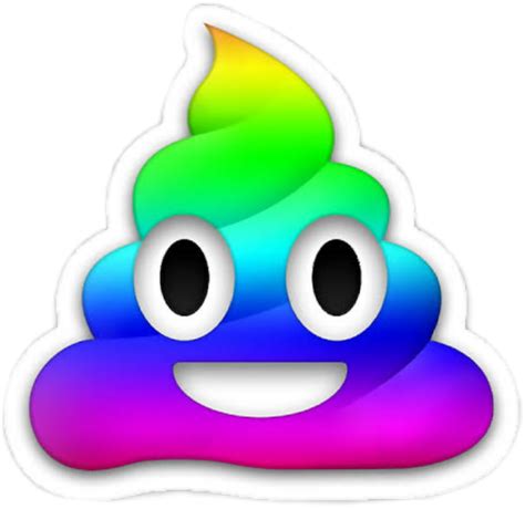 Rainbow Poop Emoji Holograpic Sticker By Nazcini