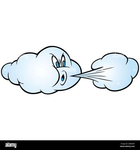 Wind Blowing A Cartoon Illustration Of A Cloud Blowing Some Cold Air