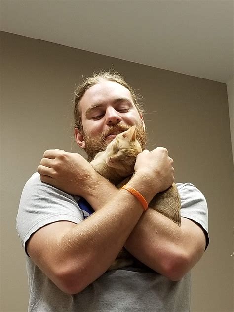 Not Sure Whos Happier My Brother Or Our New Kitten Raww