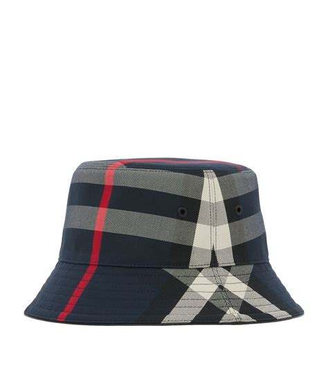 Burberry Navy Check Cotton Check Bucket Hat Harrods Uk