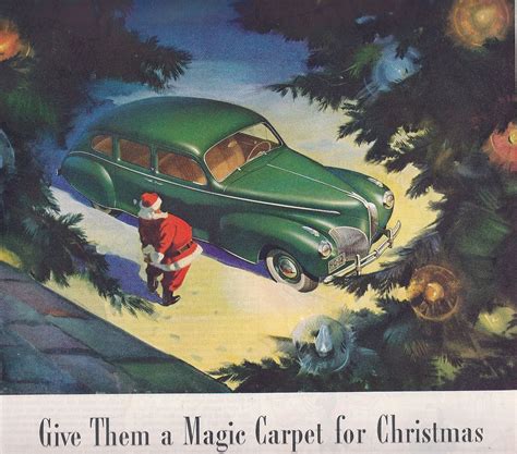 Ad 1940 Lincoln Zephyr V 12 Vintage Christmas Cards Christmas Car Christmas Card Art