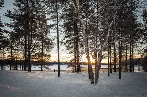 Frozen Lake In Inari Finland Stock Photo Image Of Blue Rocks 28679634