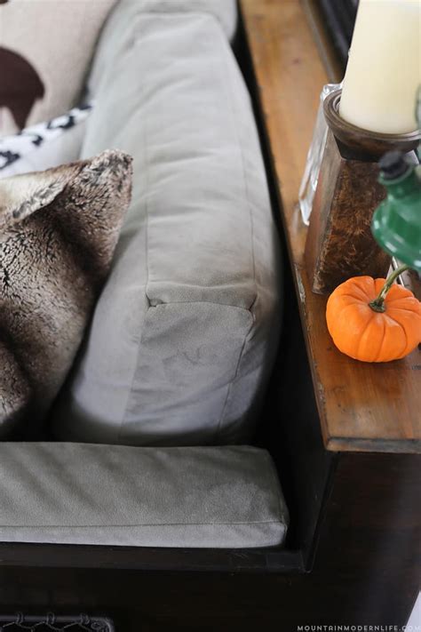 See more ideas about diy sofa, furniture, interior. Small DIY Sofa with Storage for our RV | MountainModernLife.com